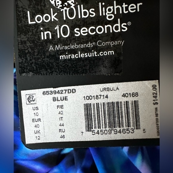 Miraclesuit Ursula 10DD Cups Tankini Layered Shaper Top Slimming Blue 6539427 - Picture 10 of 12